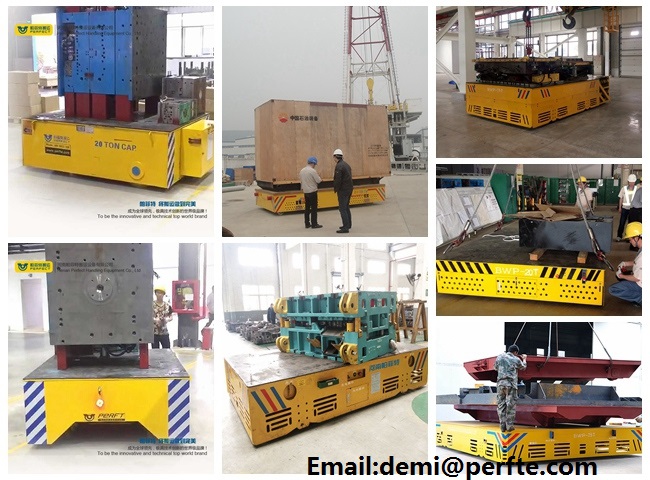 Trackless Electric Flat Logistics Trolley , Trolley Mold Transfer Vehicle