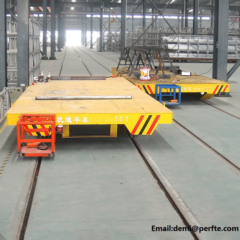  battery rail flatbed material handling carts , climbing transfer cart